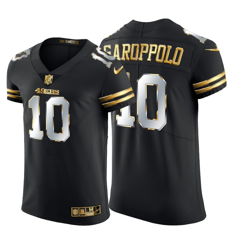 San Francisco 49ers #10 Jimmy Garoppolo Men's Black Edition Vapor Untouchable Elite Jersey