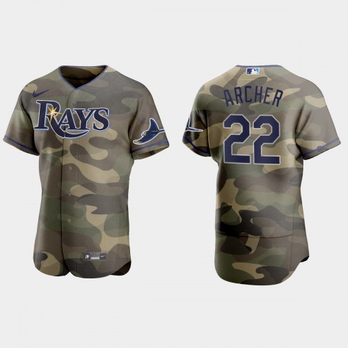 Tampa Bay Tampa Bay Rays #22 Chris Archer Men's 2021 Armed Forces Day Authentic Jersey -Camo Men's