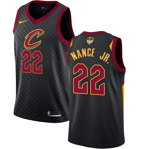 Cleveland Cavaliers #22 Larry Nance Jr. Black The Finals Patch Swingman Statement Edition Jersey Mens