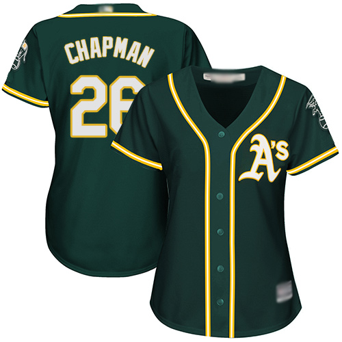 Oakland Athletics #26 Matt Chapman Green Alternate Women's Stitched Jersey Womens