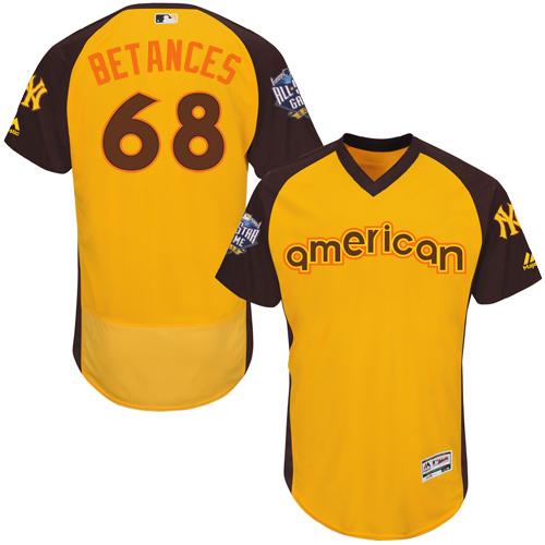 New York Yankees #68 Dellin Betances Gold Flexbase Authentic Collection 2016 All-Star American League Stitched Jersey Men's