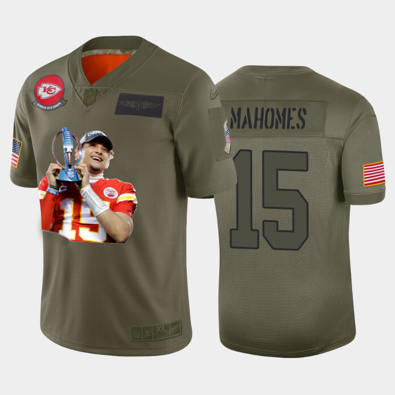 Kansas City Chiefs #15 Patrick Mahomes Team Hero Vapor Limited Jersey Camo