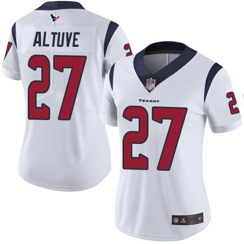 Houston Texans #27 Jose Altuve White Women's Stitched Vapor Untouchable Limited Jersey Womens