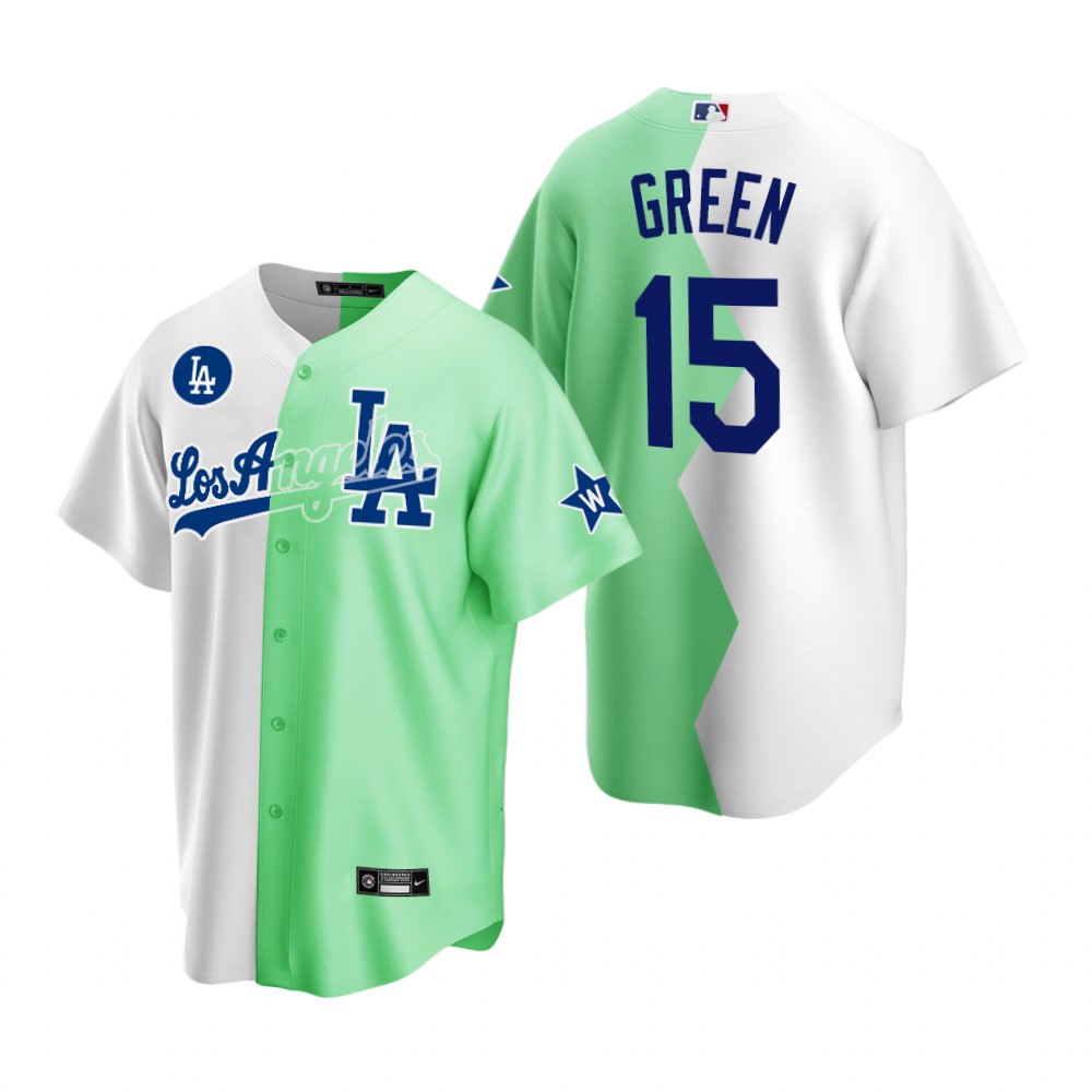 Los Angeles Dodgers #15 Shawn Green White Green Men's 2022 All-Star Celebrity Softball Game Jersey