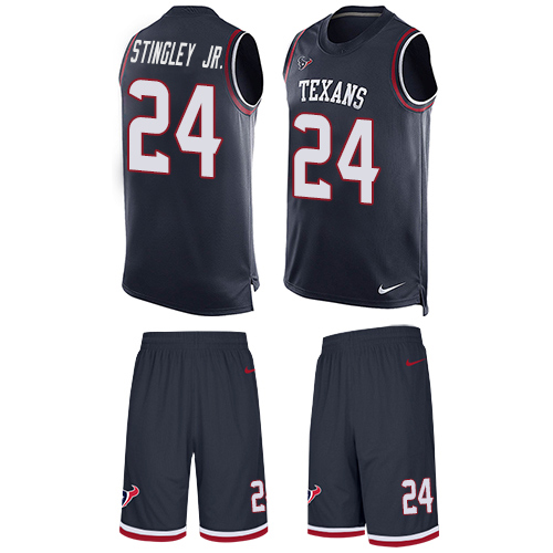 Texans #24 Derek Stingley Jr. Navy Blue Team Color Men's Stitched Limited Tank Top Suit Jersey