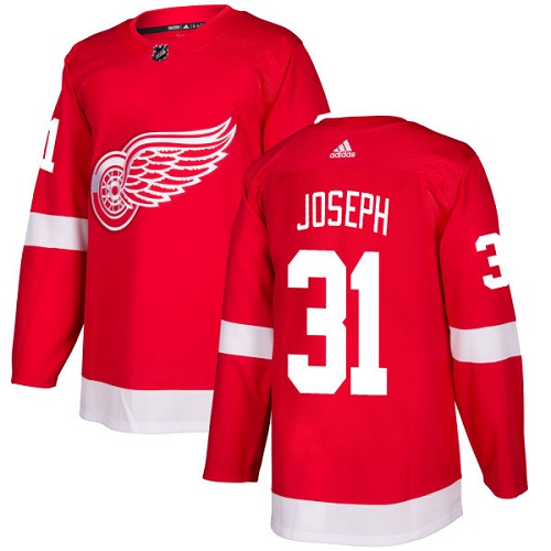 Adidas Detroit Red Wings #31 Curtis Joseph Red Home Authentic Stitched Jersey Men's