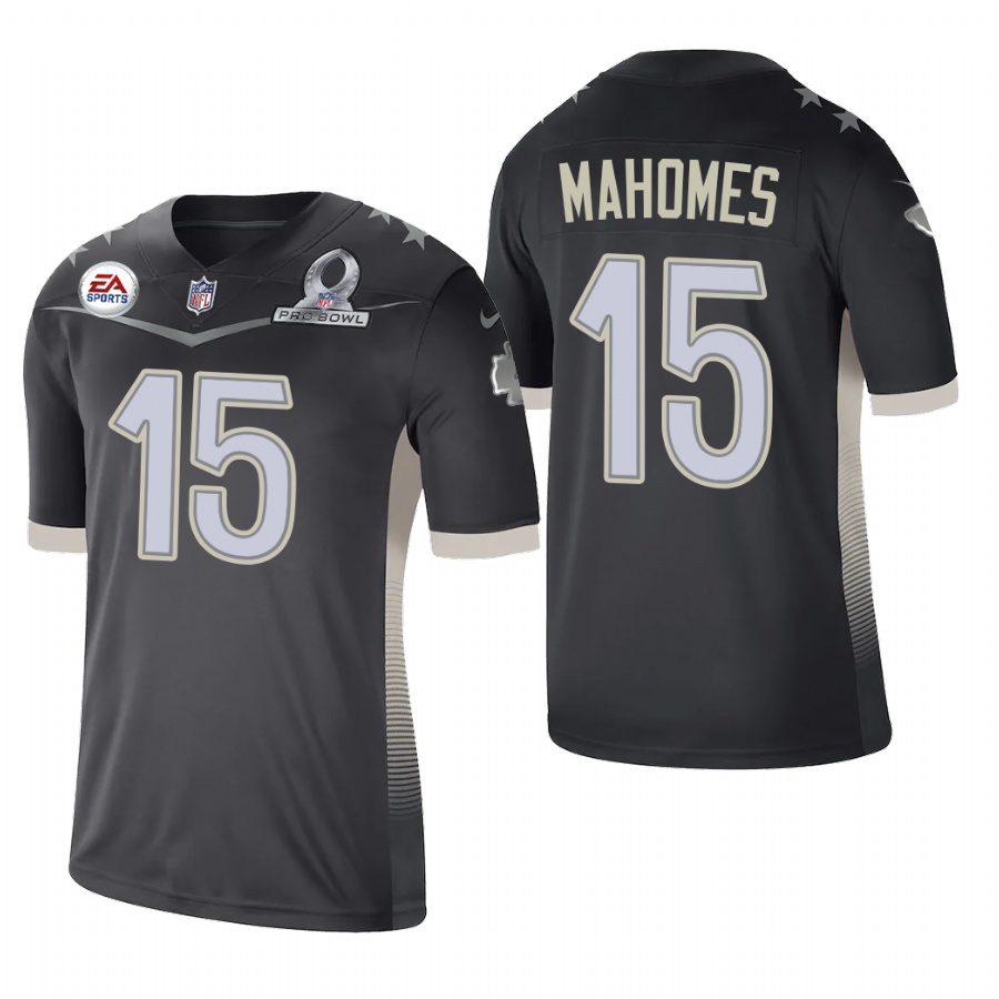 Kansas City Chiefs #15 Patrick Mahomes 2021 AFC Pro Bowl Game Anthracite Jersey