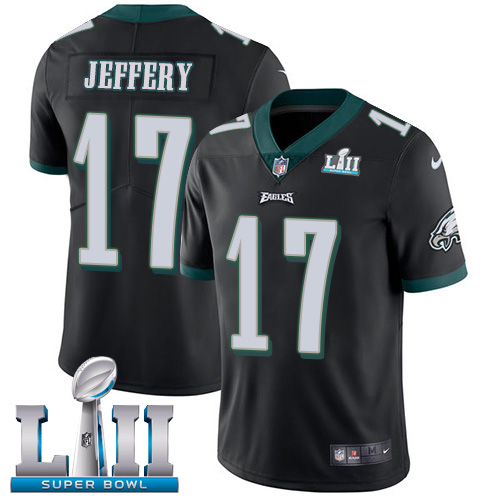 Philadelphia Eagles #17 Alshon Jeffery Black Alternate Super Bowl LII Youth Stitched Vapor Untouchable Limited Jersey Youth