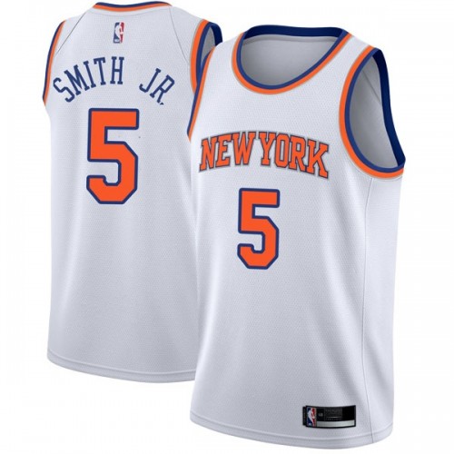 New York Knicks #5 Dennis Smith Jr White Swingman Association Edition Jersey Mens
