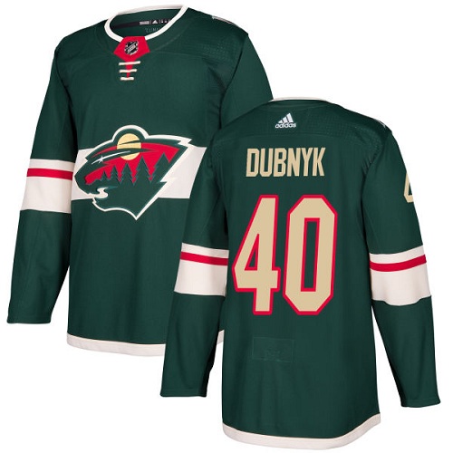 Adidas Minnesota Wild #40 Devan Dubnyk Green Home Authentic Stitched Youth Jersey Youth