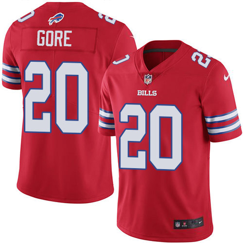Buffalo Bills #20 Frank Gore Red Men's Stitched Elite Rush Jersey Men's