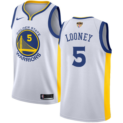 Golden State Warriors #5 Kevon Looney White The Finals Patch Swingman Association Edition Jersey Mens