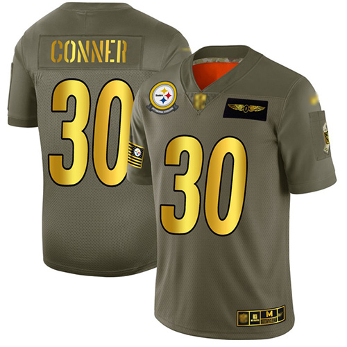 Pittsburgh Steelers #84 Antonio Brown Anthracite Salute to Service Men's Stitched Limited Therma Long Sleeve Jersey Men's