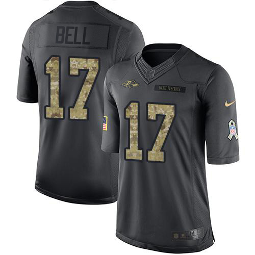 Baltimore Ravens #17 Le'Veon Bell Black Men's Stitched Limited 2016 Salute to Service Jersey Men's