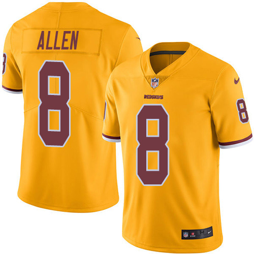Washington Commanders #8 Kyle Allen Gold Youth Stitched Limited Rush Jersey Youth