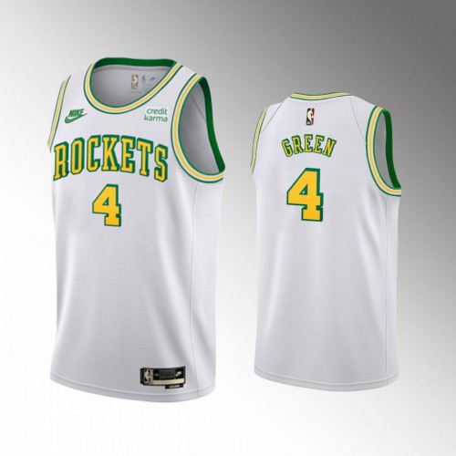 Houston Rockets #4 Jalen Green Mens White 2022-23 Classic Edition Jersey Mens