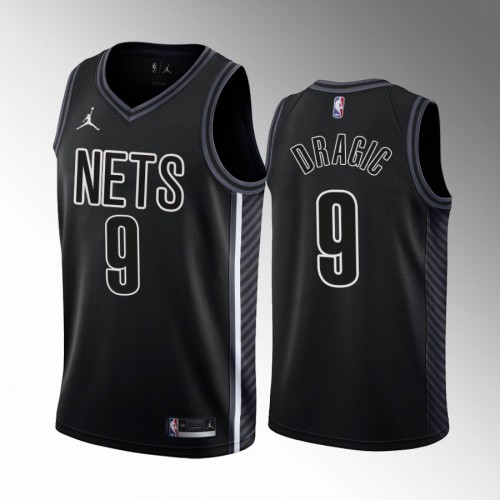 Brooklyn Nets #9 Goran Dragic Mens Black 2022-23 Statement Edition Jersey Mens