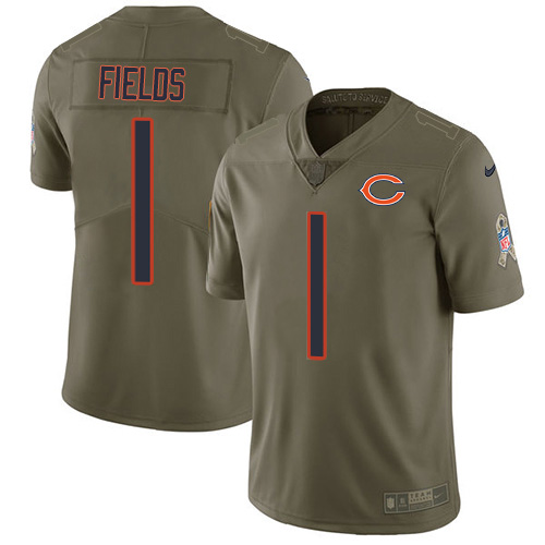 Bears #74 Germain Ifedi Olive Men's Stitched Limited 2017 Salute To Service Jersey