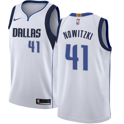 Dallas Mavericks #41 Dirk Nowitzki White Youth Swingman Association Edition Jersey Youth