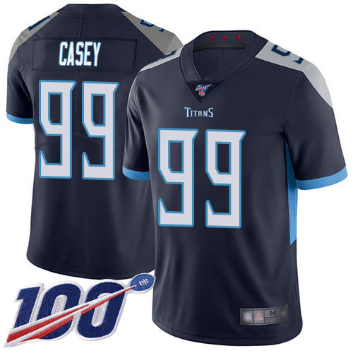 Tennessee Titans #99 Jurrell Casey Navy Blue Team Color Men's Stitched 100th Season Vapor Limited Jersey Men's