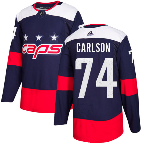 Adidas Washington Capitals #74 John Carlson Navy Authentic 2018 Stadium Series Stitched Youth Jersey Youth