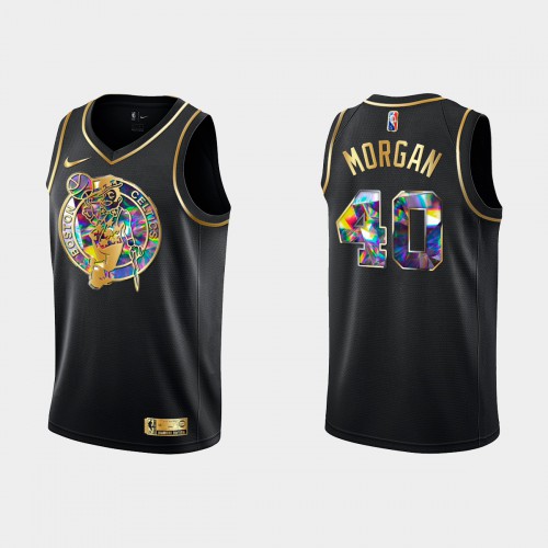 Boston Boston Celtics #40 Juwan Morgan Mens Golden Edition Diamond Logo 2021/22 Swingman Jersey - Black Mens