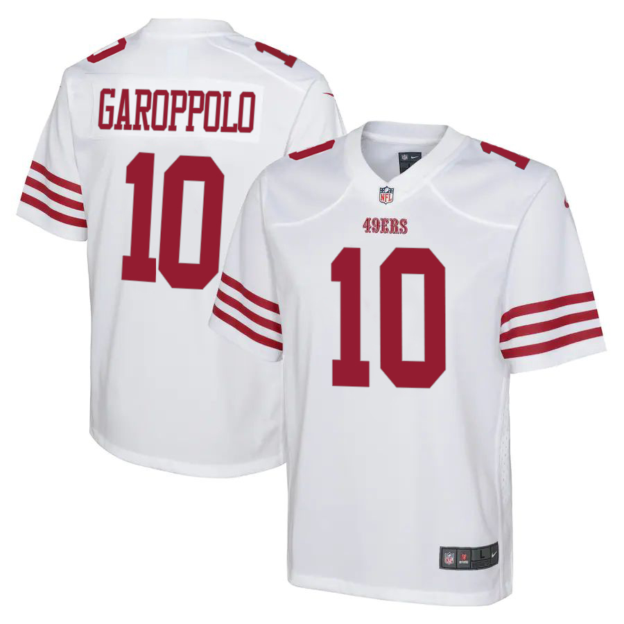 San Francisco 49ers #10 Jimmy Garoppolo White Youth 2022-23 Game Jersey