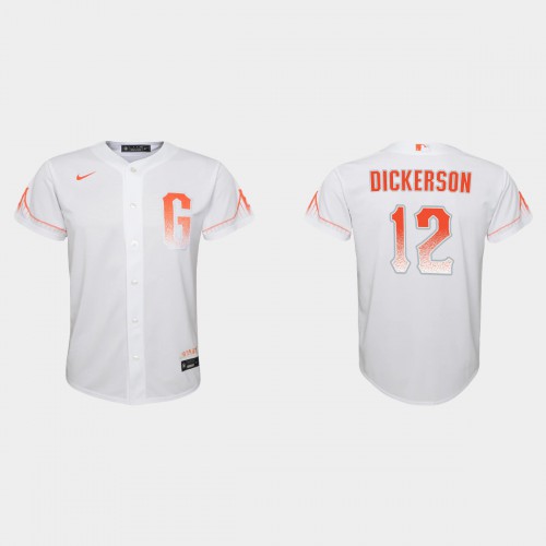 San Francisco San Francisco Giants #12 Alex Dickerson Youth 2021 City Connect White Jersey Youth