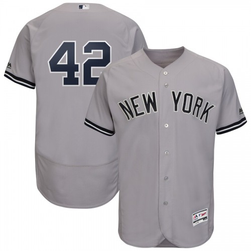 New York New York Yankees #42 Mariano Rivera Majestic 2019 Hall of Fame Authentic Collection Flex Base Player Jersey Gray Men's