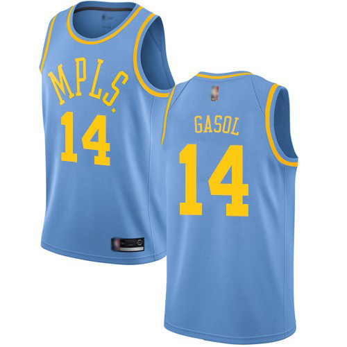 Los Angeles Lakers #14 Marc Gasol Royal Blue Swingman Hardwood Classics Jersey Mens