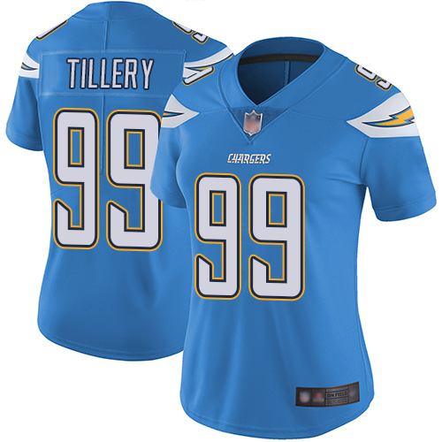 Los Angeles Chargers #99 Jerry Tillery Electric Blue Alternate Women's Stitched Vapor Untouchable Limited Jersey Womens