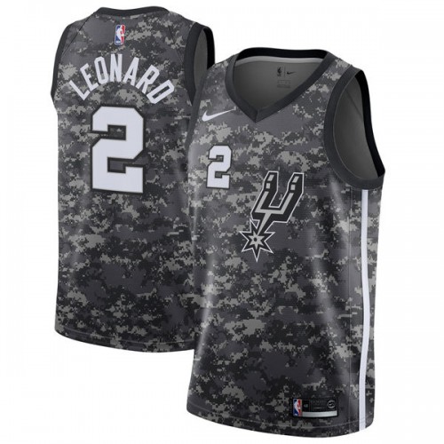 San Antonio Spurs #2 Kawhi Leonard Camo Swingman City Edition Jersey Mens