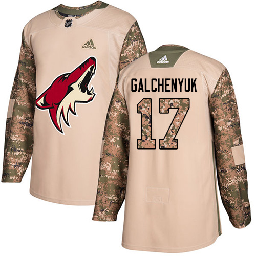 Adidas Arizona Coyotes #17 Alex Galchenyuk Camo Authentic 2017 Veterans Day Stitched Youth Jersey Youth