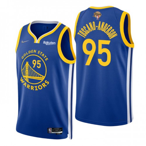 Golden State Warriors #95 Juan Toscano-Anderson Royal Mens 2022 Finals Icon Edition 75th Anniversary Diamond Swingman Jersey Mens