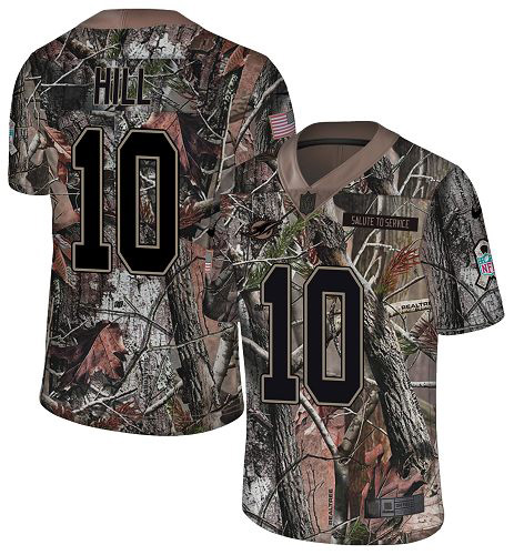 Dolphins #10 Tyreek Hill Camo Men's Stitched Limited Rush Realtree Jersey