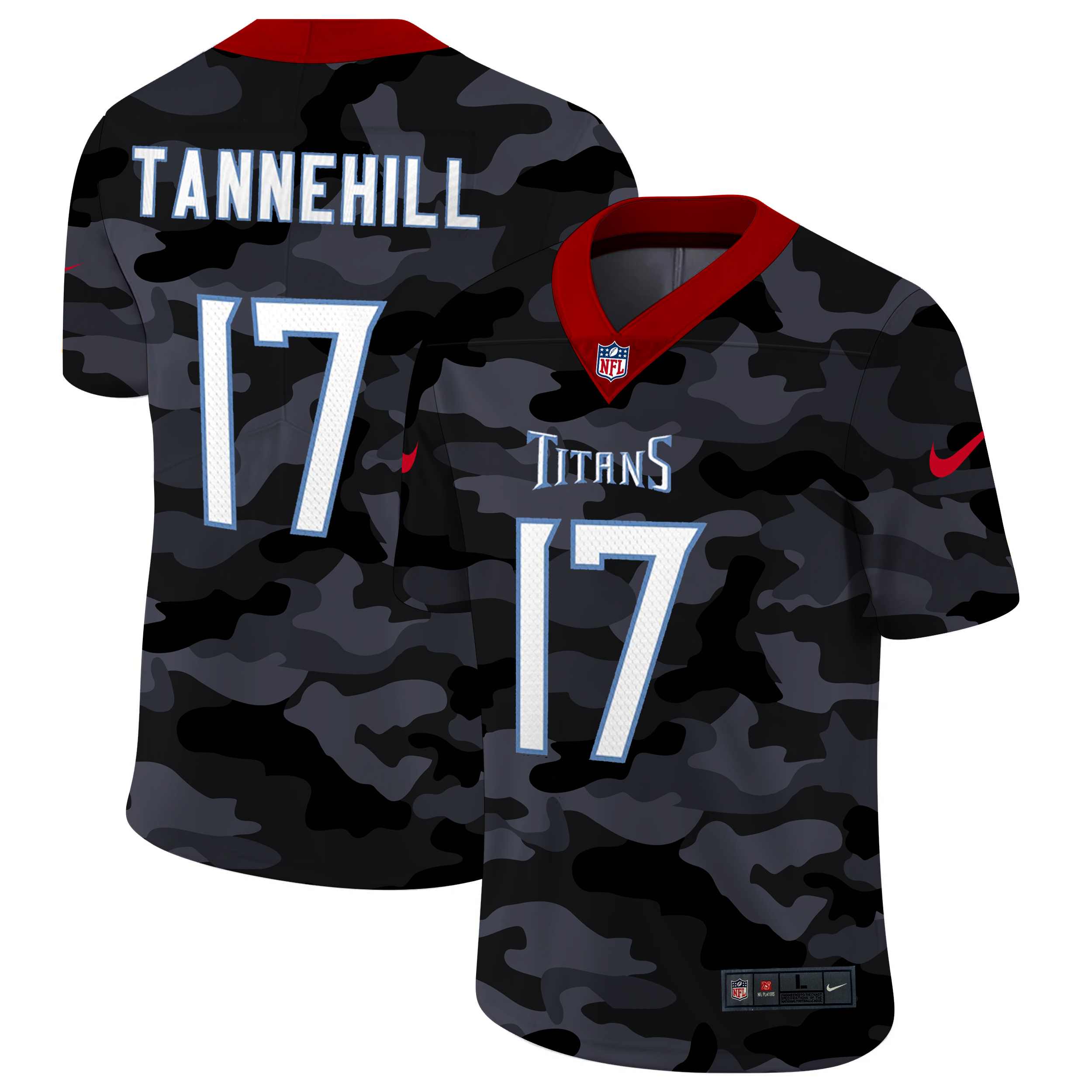 Tennessee Titans #17 Ryan Tannehill Men's 2020 Black CAMO Vapor Untouchable Limited Stitched Jersey