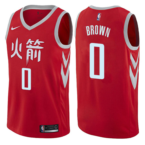 Houston Rockets #0 Sterling Brown Red Youth Swingman City Edition Jersey Youth