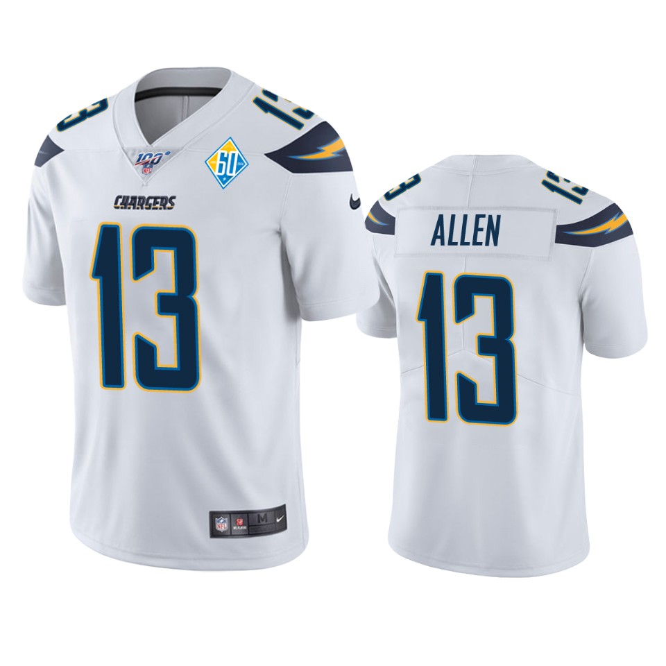 Los Angeles Chargers #13 Keenan Allen White 60th Anniversary Vapor Limited Jersey