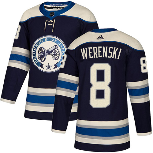 Adidas Columbus Blue Jackets #8 Zach Werenski Navy Alternate Authentic Stitched Youth Jersey Youth