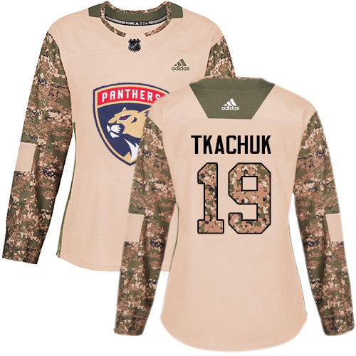 Adidas Panthers #19 Matthew Tkachuk Camo Authentic 2017 Veterans Day Women's Stitched Jersey