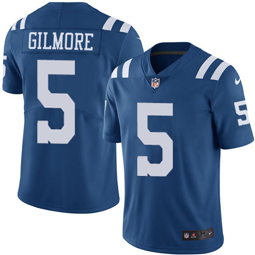 Colts #5 Stephon Gilmore Royal Blue Men's Stitched Limited Rush Jersey