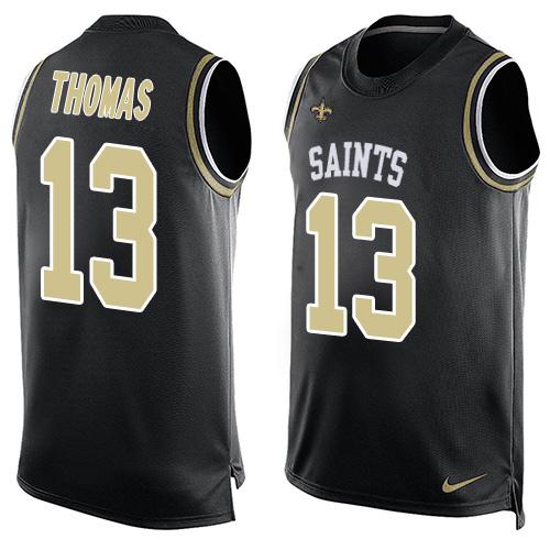Saints #13 Michael Thomas Black Team Color Men's Stitched Limited Tank Top Jersey