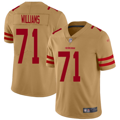San Francisco San Francisco 49ers #71 Trent Williams Gold Men's Stitched Limited Inverted Legend Jersey Men's