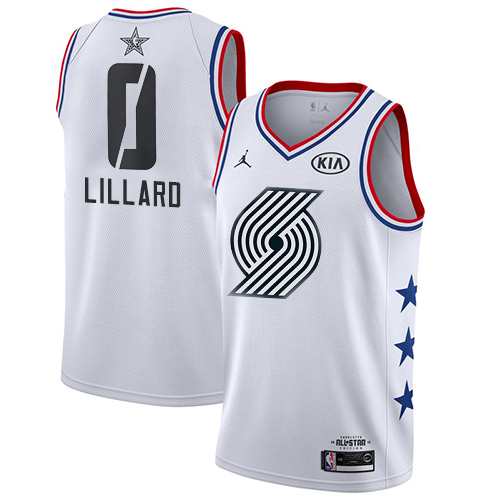 Portland Trail Blazers #0 Damian Lillard White Womens Jordan Swingman 2019 All-Star Game Jersey Womens