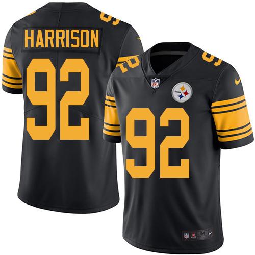 Pittsburgh Steelers #92 James Harrison Black Youth Stitched Limited Rush Jersey Youth