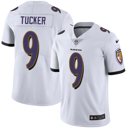 Ravens #9 Justin Tucker White Youth Stitched Vapor Untouchable Limited Jersey