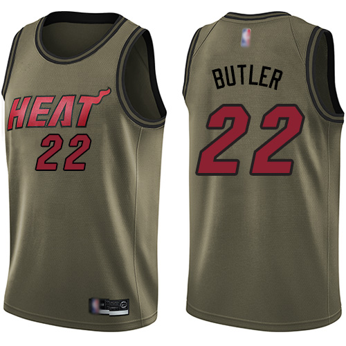 Miami Heat #22 Jimmy Butler Green Swingman Salute to Service Jersey Mens