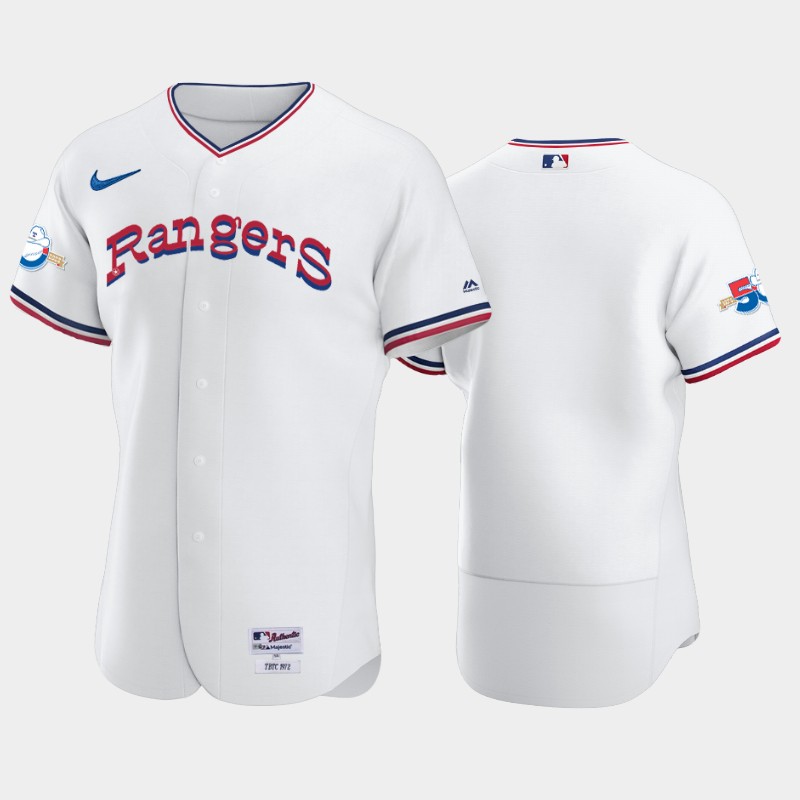 Texas Rangers Blank 1972 Throwback 50th Anniversary Authentic Men's Jersey - White