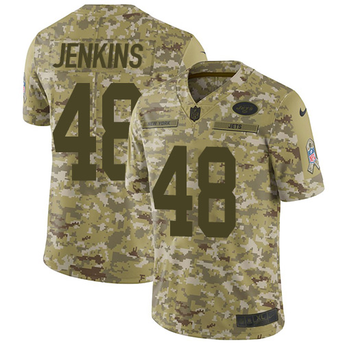 New York Jets #48 Jordan Jenkins Camo Men's Stitched Limited 2018 Salute To Service Jersey Men's