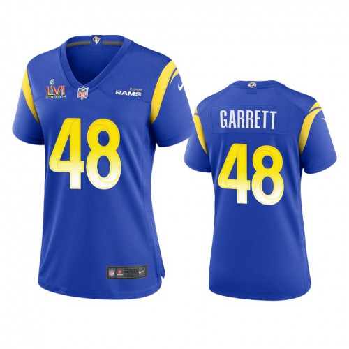 Los Angeles Los Angeles Rams #48 Chris Garrett Women's Super Bowl LVI Patch Game Jersey - Royal Womens